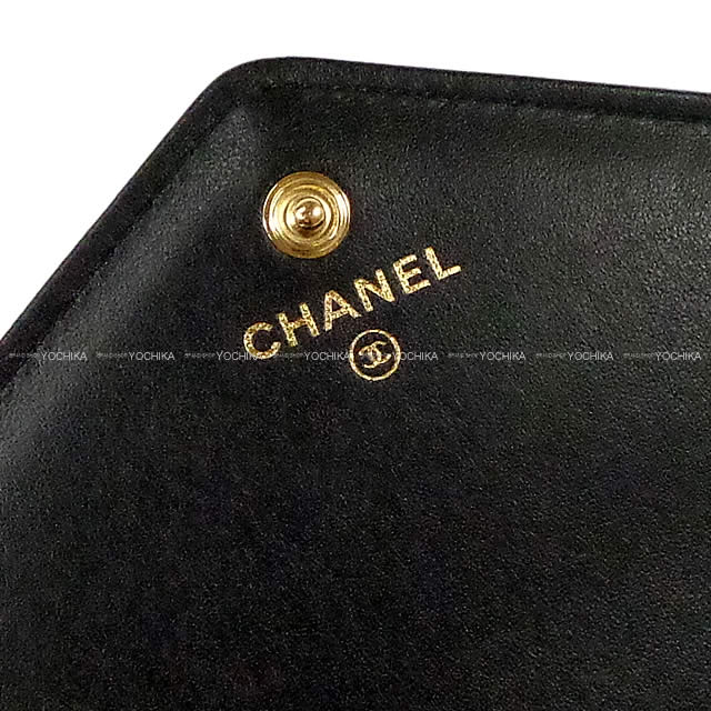 シャネルコピー シェヴロンステッチ ココボタン ヴィンテージ フラップ 長財布 黒(ブラック) ラムスキン A70321 - 商品画像 1