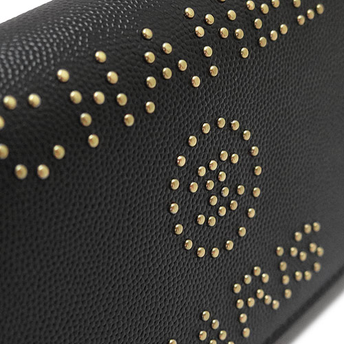 シャネル長財布スーパーコピー レディース CHANEL A80053 Y84046 94305 財布 二つ折り フラップ ドーヴィル スタッズ キャビアスキン レザー ブラック 黒 - 商品画像 5