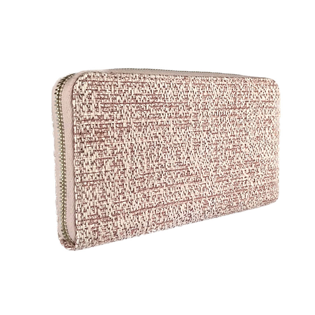 シャネルコピー CHANEL ドーヴィル ツイード ラウンドファスナー 長財布 A80056 ピンク ラフィア×カーフレザー レディース財布 - 商品画像 4