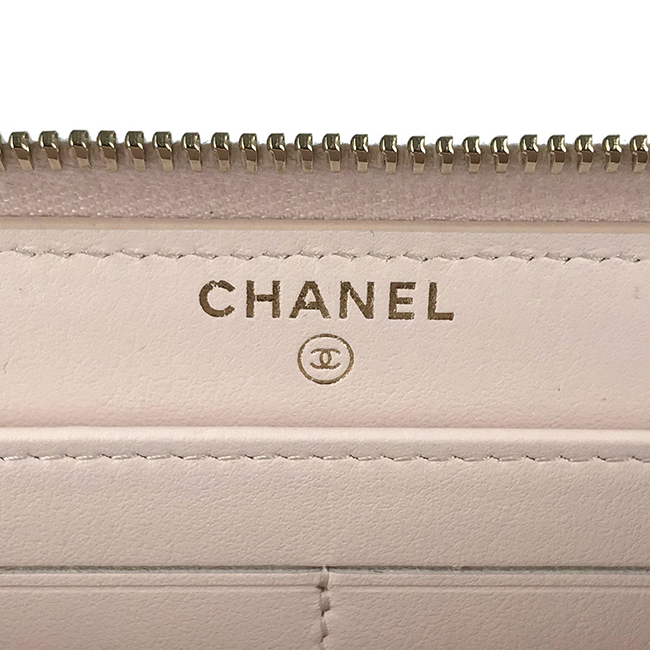 シャネルコピー CHANEL ドーヴィル ツイード ラウンドファスナー 長財布 A80056 ピンク ラフィア×カーフレザー レディース財布 - 商品画像 8