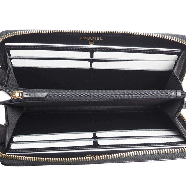 シャネル財布スーパーコピー ドーヴィル ジップウォレット 黒/ＧＯ キャビア A80056 CHANEL - 商品画像 3