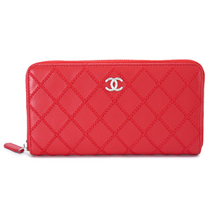 シャネルコピー財布 CHANEL シャネル 財布 ラウンドファスナー ココマーク キルティング レザー レッド A80143 RED - 商品画像 6