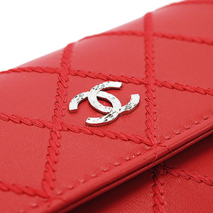 シャネルスーパーコピー財布CHANEL シャネル 財布 二つ折りフラップ ココマーク キルティング レザー レッド A80142 - 商品画像 5