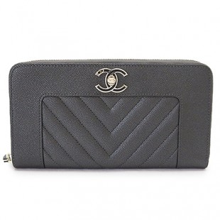 シャネルスーパーコピー長財布 レディース マドモワゼル CHANEL A80969 ラウンドファスナー 財布 マトラッセ キルティング ココマーク レザー ダークグレー系 - 商品画像 2