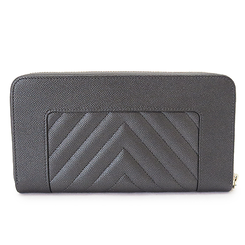 シャネルスーパーコピー長財布 レディース マドモワゼル CHANEL A80969 ラウンドファスナー 財布 マトラッセ キルティング ココマーク レザー ダークグレー系 - 商品画像 6