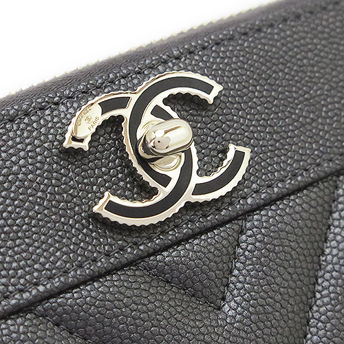 シャネルスーパーコピー長財布 レディース マドモワゼル CHANEL A80969 ラウンドファスナー 財布 マトラッセ キルティング ココマーク レザー ダークグレー系 - 商品画像 1