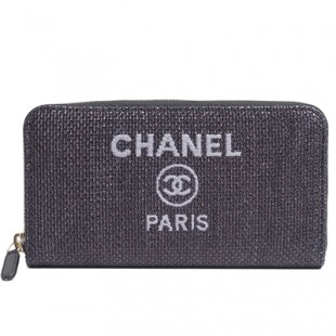 シャネル 財布 ドーヴィル ジップウォレット ラウンドファスナーサイフ 黒/GO A81977 CHANEL - 商品画像 2