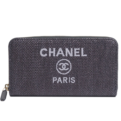 シャネル 財布 ドーヴィル ジップウォレット ラウンドファスナーサイフ 黒/GO A81977 CHANEL - 商品画像 7
