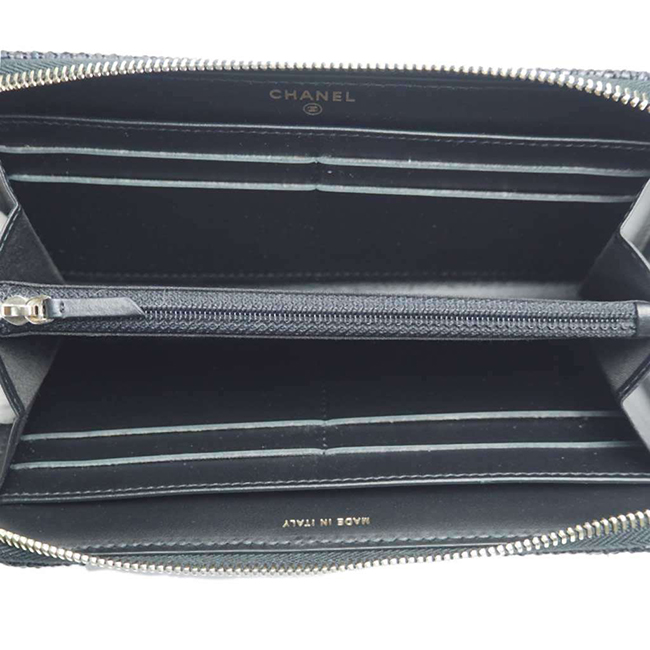 シャネル 財布 ドーヴィル ジップウォレット ラウンドファスナーサイフ 黒/GO A81977 CHANEL - 商品画像 6