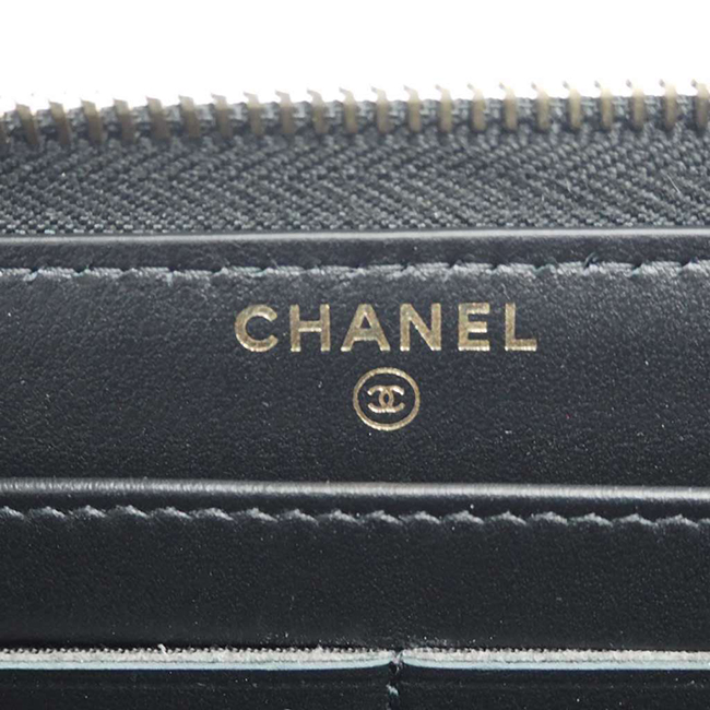 シャネル 財布 ドーヴィル ジップウォレット ラウンドファスナーサイフ 黒/GO A81977 CHANEL - 商品画像 3