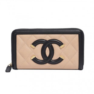 シャネル財布スーパーコピー CCフィリグリー スモール ジップウォレット ベージュ×黒/GO A84446 CHANEL - 商品画像 2