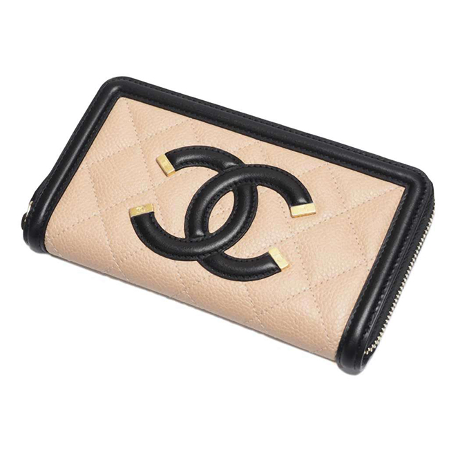 シャネル財布スーパーコピー CCフィリグリー スモール ジップウォレット ベージュ×黒/GO A84446 CHANEL - 商品画像 3