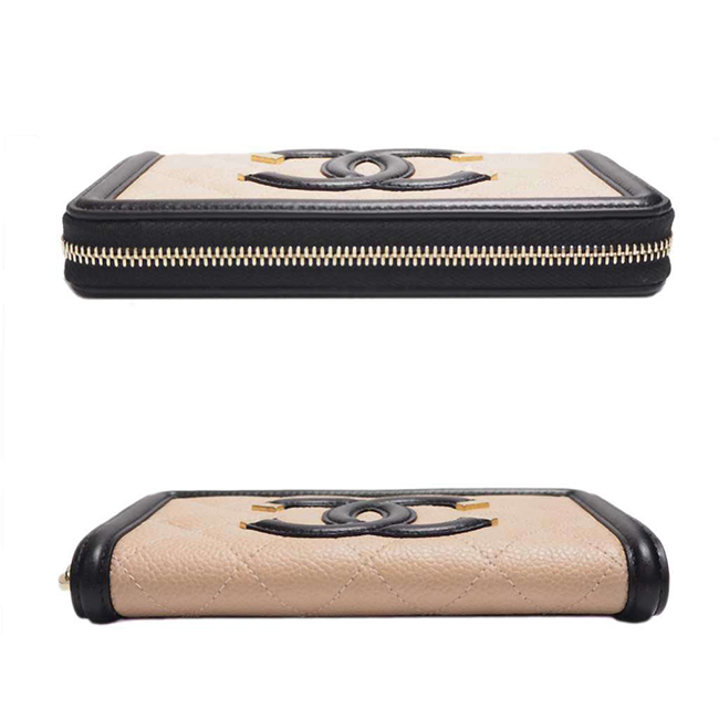 シャネル財布スーパーコピー CCフィリグリー スモール ジップウォレット ベージュ×黒/GO A84446 CHANEL - 商品画像 4