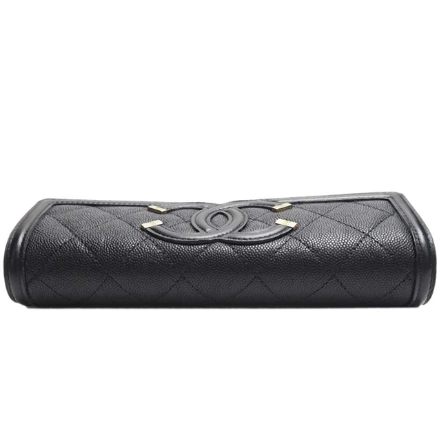 シャネル財布コピー ＣＣフィリグリー キャビアスキン フラップウォレット 黒/GO A84448 CHANEL - 商品画像 5
