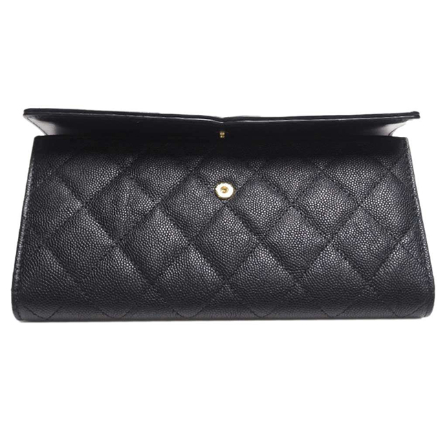 シャネル財布コピー ＣＣフィリグリー キャビアスキン フラップウォレット 黒/GO A84448 CHANEL - 商品画像 6