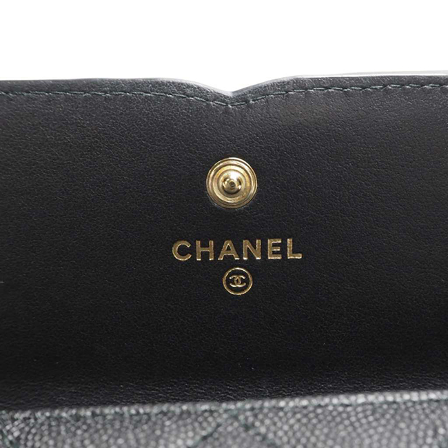 シャネル財布コピー ＣＣフィリグリー キャビアスキン フラップウォレット 黒/GO A84448 CHANEL - 商品画像 3