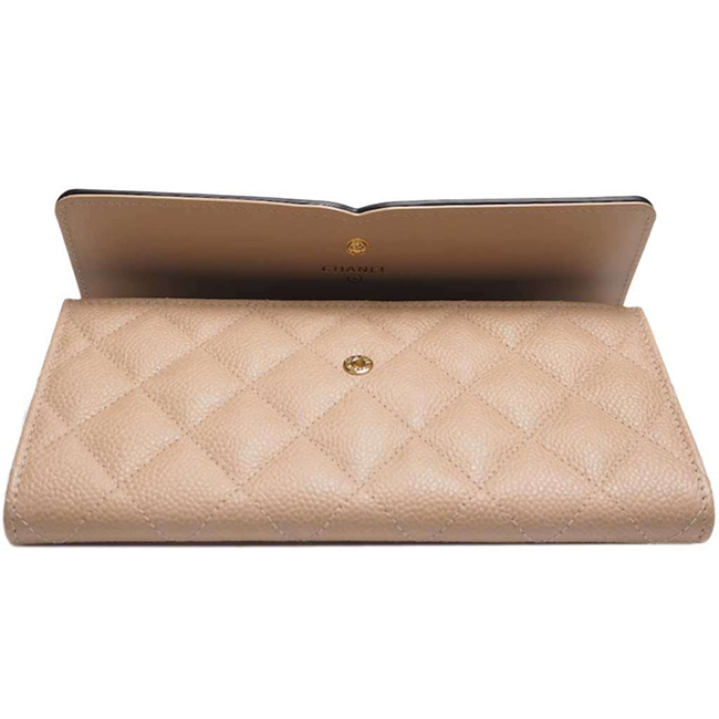 シャネルスーパーコピー財布 CCフィリグリー キャビアスキン フラップウォレット ベージュ×ブラック A84448 CHANEL - 商品画像 6