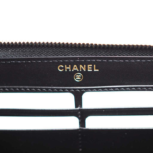 シャネル財布スーパーコピー CCフィリグリー ジップウォレット/ラウンドファスナー財布 A84449 キャビアスキン黒/GO CHANEL - 商品画像 8