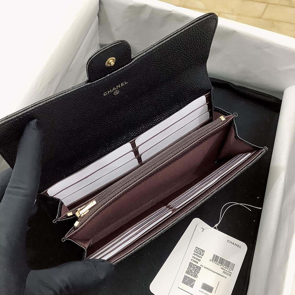 シャネル コピー 二つ折りウォレット AP0241 キャビアスキン ブラック - 商品画像 3