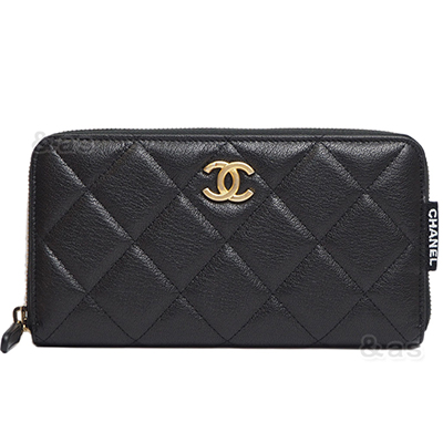 シャネルスーパーコピー財布 タグ付きメタルCCジップウォレット マトラッセ 黒/GO AP1150 CHANEL - 商品画像 7