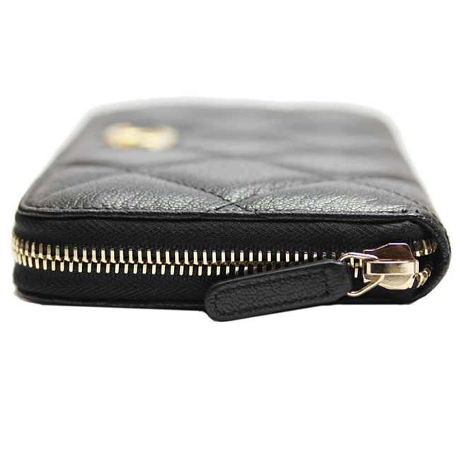 シャネルスーパーコピー財布 タグ付きメタルCCジップウォレット マトラッセ 黒/GO AP1150 CHANEL - 商品画像 1