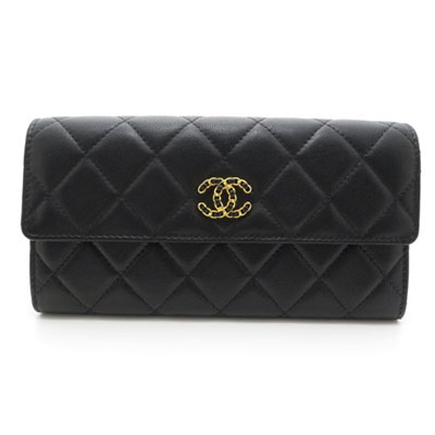 CHANEL シャネルスーパーコピー ZIP長財布 ラムスキン ブラック P0955 - 商品画像 3