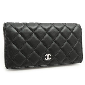 シャネルコピーCHANEL 長財布 二つ折り ココマーク キルティング マトラッセ ボルドー ラムスキン ブラック×ボルドー/SV A31509 Y01480 - 商品画像 3