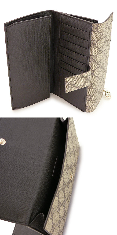 グッチコピー 長財布 GUCCI 212104 KGDDG 9768 財布 Wホック TESS GG PIERCE/GGピアス GGプラス/PVC ベージュ×ブラウン - 商品画像 4