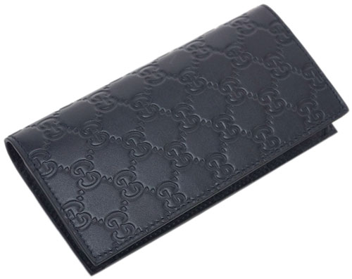 グッチ財布スーパーコピー 307774-4009 GUCCI メンズ 長財布 札入れ マチ付き 小銭入れなし グッチッシマ ネイビー アウトレット - 商品画像 4