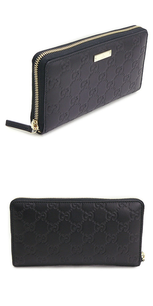 グッチ 長財布 GUCCI 財布 ラウンドファスナー METAL BAR/メタルバー GG柄レザー/グッチ シマ ブラック 307980 A0V1G 1000 - 商品画像 2