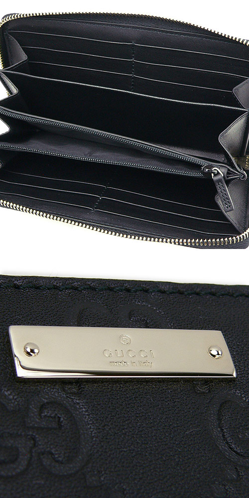 グッチ 長財布 GUCCI 財布 ラウンドファスナー METAL BAR/メタルバー GG柄レザー/グッチ シマ ブラック 307980 A0V1G 1000 - 商品画像 4