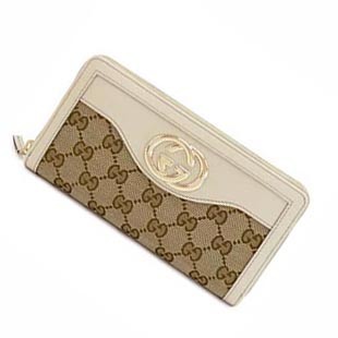 グッチコピー 長財布 GUCCI 財布 ラウンドファスナー SUKEY/スーキー GG柄キャンバス×レザー ベージュ×オフホワイト 308012 FAFXG 9761 - 商品画像 1