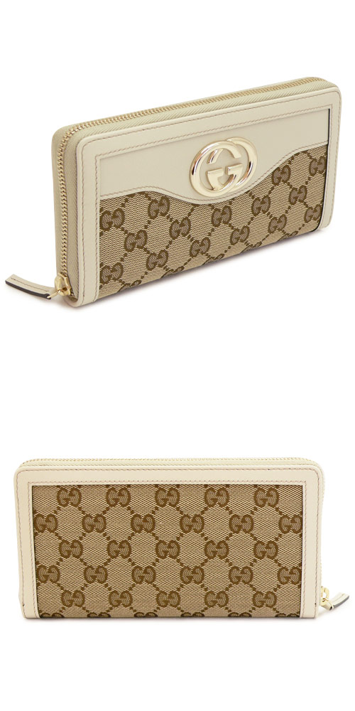 グッチコピー 長財布 GUCCI 財布 ラウンドファスナー SUKEY/スーキー GG柄キャンバス×レザー ベージュ×オフホワイト 308012 FAFXG 9761 - 商品画像 2