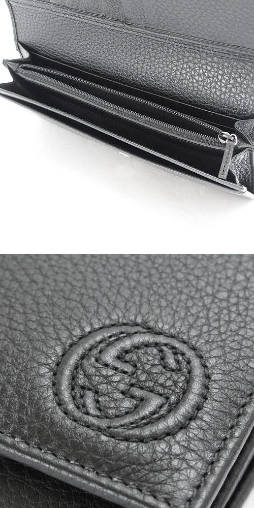 グッチコピー 長財布 グッチスーパーコピー GUCCI 財布 二つ折り『2015年春夏新作』MEN'S SOHO/メンズソーホー レザー ブラック 322121 A7M0N 1000 - 商品画像 4