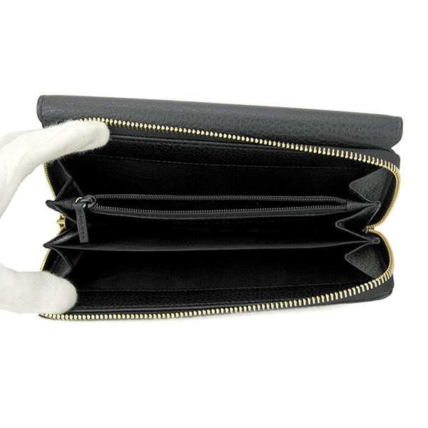 グッチコピー アウトレット 長財布 GUCCI OUTLET 347112 CAO0G 1000 財布 ユニセックス BLACK ブラック 黒 ロゴ エンボス 型押し メンズ 上品 クール ラグジュアリー シンプル - 商品画像 5