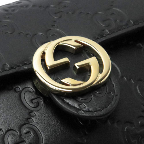 グッチコピー 長財布 GUCCI 二つ折り長財布 GUCCI ICON/グッチアイコン インターロッキングG レザー ブラック 369663 CWC1G 1000 - 商品画像 5