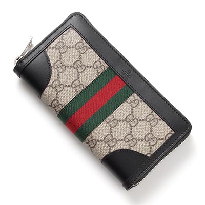 グッチスーパーコピー ラウンドファスナー 長財布[小銭入れ付き] GG SUPREME CANVAS ベージュ×エボニー×ブラック ブラウン系 388386 khn4n 9678 レディース - 商品画像 6