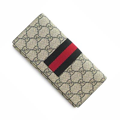 グッチコピー 長財布 GUCCI 財布 二つ折りフラップ 『2016年秋冬新作』WEB PVC GG柄 スプリームキャンバス ベージュ×ネイビー 408830 KHN4N 4080 - 商品画像 7
