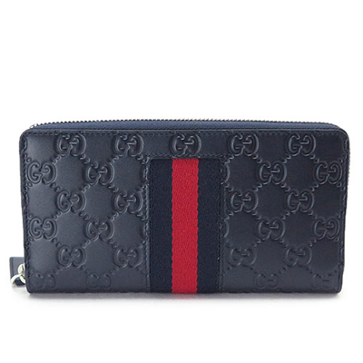 グッチコピー財布 408831 CWCLN 8497 GUCCI ラウンドファスナー NEW WEB/ニューウェブ 型押し レザー ブルー - 商品画像 5