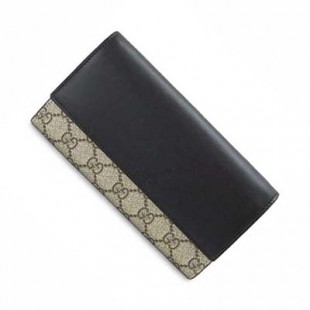 グッチコピー 長財布 GUCCI 財布 二つ折りフラップ 『2016年春夏新作』LINEA A/リネア GGスプリーム キャンバス レザー ベージュ×ブラック 410100 KHNKG 9769 - 商品画像 2