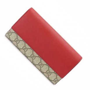 グッチコピー 長財布 GUCCI 財布 二つ折りフラップ 『2016年春夏新作』LINEA A/リネア GGスプリーム キャンバス レザー ベージュ×ハイビスカスレッド 410100 KLQIG 9784 - 商品画像 2