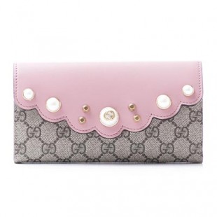 グッチスーパーコピー GUCCI 長財布[小銭入れ付き] GGスプリーム ベージュ×エボニー×ピンク ピンク系 431474 khnkt 9766 レディース - 商品画像 2