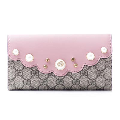 グッチスーパーコピー GUCCI 長財布[小銭入れ付き] GGスプリーム ベージュ×エボニー×ピンク ピンク系 431474 khnkt 9766 レディース - 商品画像 5