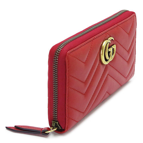グッチコピー 長財布 GUCCI 443123 DRW1T 6433 財布 ラウンドファスナー 『2017年春夏新作』GG MARMONT/GGマーモント キルティング レザー ハイビスカスレッド - 商品画像 3
