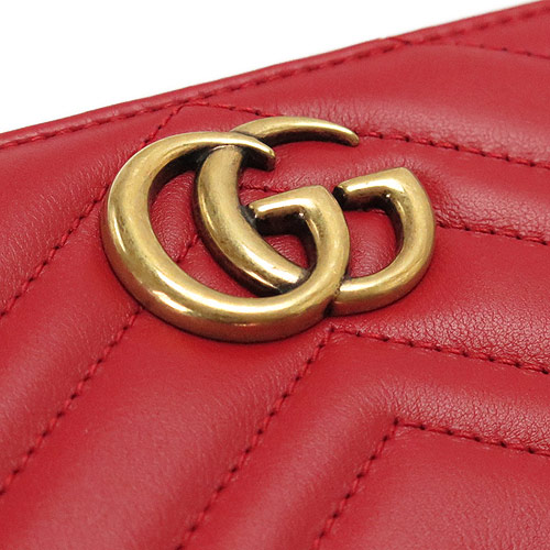 グッチコピー 長財布 GUCCI 443123 DRW1T 6433 財布 ラウンドファスナー 『2017年春夏新作』GG MARMONT/GGマーモント キルティング レザー ハイビスカスレッド - 商品画像 1