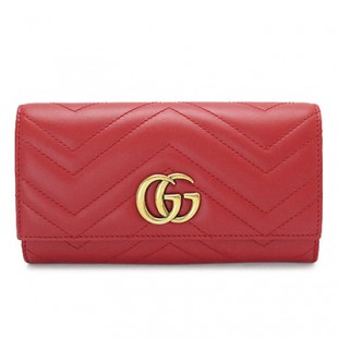 グッチスーパーコピー 長財布 GUCCI 443436 DRW1T 6433 二つ折り長財布 『2017年春夏新作』GG MARMONT/GGマーモント キルティング レザー ハイビスカスレッド - 商品画像 2