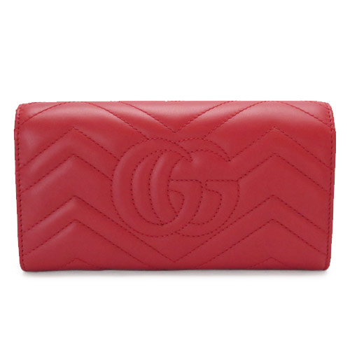 グッチスーパーコピー 長財布 GUCCI 443436 DRW1T 6433 二つ折り長財布 『2017年春夏新作』GG MARMONT/GGマーモント キルティング レザー ハイビスカスレッド - 商品画像 6