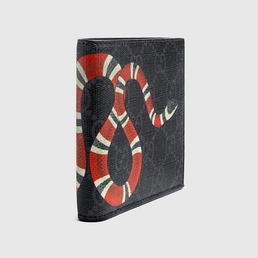 スーパーコピーグッチ GUCCI キングスネークプリント レザー ウォレット 折財布 [小銭入れなし] ブラック [メンズ] 451268 DUR1T 1058 - 商品画像 4
