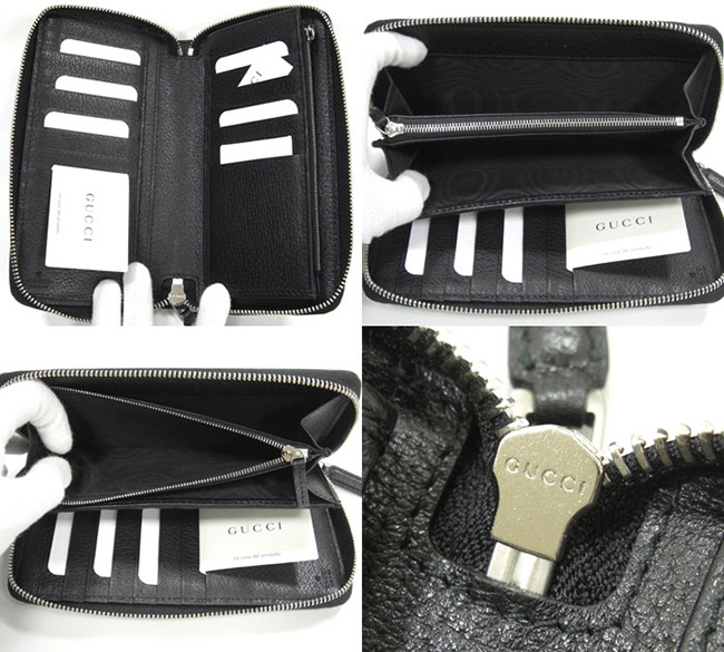 GUCCIスーパーコピー グッチ 財布 ラウンドファスナー財布 レザー ブラック シルバー金具 459138 CWGRN 1094 - 商品画像 4