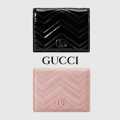 グッチ GUCCI 財布 二つ折り財布 466492 DTD1T 1000 ブラック GGマーモント シェブロン キルティング レザー コンパクト ウォレット - 商品画像 2
